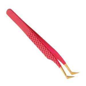 Pinces à épiler professionnelles en acier inoxydable à pointe fine, antistatiques, durables, avec poignées en fibre antidérapantes pour les outils d'extension de cils - Product Image 6