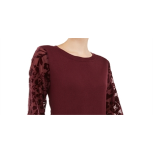 INC International Concepts Maglione da donna con maniche in velluto Burnout rosso X-Large-per l'autunno - Product Image 2