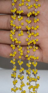 Top Quality Silver Plated Yellow Cluster Glass Beads Cluster <b>Rosary</b> Chain Thick <b>Rosary</b> Chain for Jewelry Bracelet Making - Product Image 3