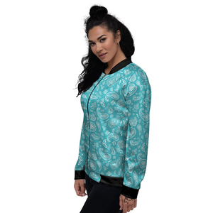 Chaqueta bomber ligera y transpirable para mujer con cremallera, manga larga y bolsillos, logotipo personalizado, diseño raglán relleno de algodón - Product Image 3