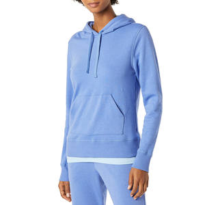 Solid <b>Blue</b> Color <b>Women's</b> Hoodie with Custom Logo Front Casual Streetwear Slim Fit Eco-Friendly Fleece <b>Hoodies</b> by BRANDSOON INDS - Product Image 1