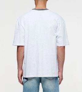 เสื้อยืดคอกลมทรงสปอร์ตผ้าคอตตอนคุณภาพสูง 100% แต่งขอบตัดสี ทรงโอเวอร์ไซส์ ไซส์พลัส สไตล์สตรีทแวร์ รับสกรีนโลโก้ เสื้อยืดลำลองใส่สบายสำหรับฤดูร้อน - Product Image 2