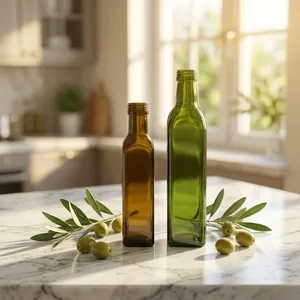 Bouteille en verre de haute qualité 250ml 750ml 1000ml Vert antique <span class=keywords><strong>Huile</strong></span> <span class=keywords><strong>d</strong></span>'<span class=keywords><strong>olive</strong></span> pour la cuisson Bouchon à vis durable - Product Image 1