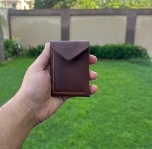 Cartera de cuero de vaca genuino de estilo Vintage hecha a mano, tarjetero plegable Delgado, tirador de cera, longitud corta, Anwar Enterprises para hombres - Product Image 5