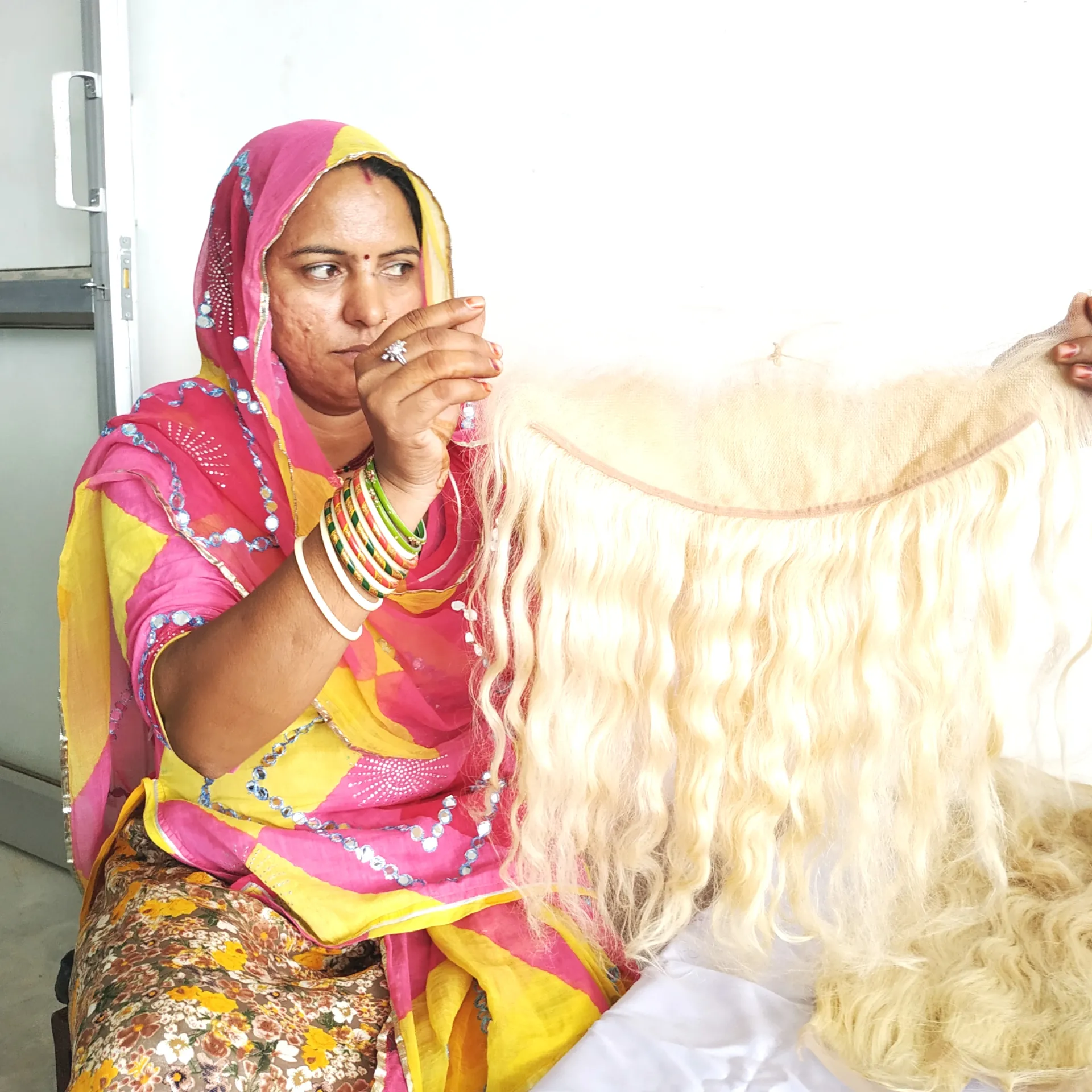 कच्चे मानव बालों 613 वावी 13*4 फीता ललाट बालों 100% भारतीय मानव बालों का विस्तार