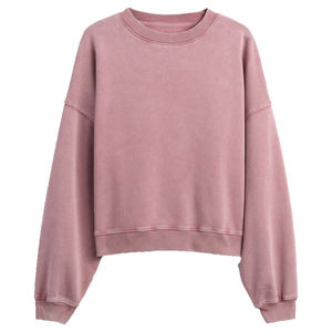 Conjunto de Sudadera con capucha de cuello redondo de algodón suave para mujer, ropa de calle, jersey de hombro caído de gran tamaño, color sólido holgado - Product Image 1