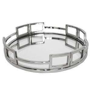 Ensemble de plateaux de service pour petit-déjeuner polis faits à la main 3 motifs texturés avec poignées-Différentes tailles pour un service pratique - Product Image 2