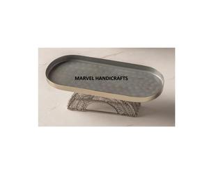 DINNERWARE WEDDING DECORATION METAL HANDICRAFTS SERVING TRAY RAMADAN TRAY for EID RAMADAN <b>GIFT</b> KITCHENWARE SERVING DISHES GULF - Product Image 1