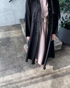 Vêtements islamiques turcs en soie satinée anti-rides de luxe sur mesure pour femmes de petite taille, manches longues, Dubaï, musulman - Product Image 3