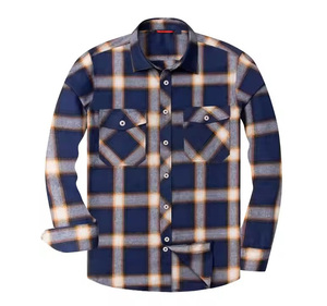 Fabrication sur mesure OEM Chemise en flanelle de coton à carreaux pour hommes Flanelle douce et confortable pour un usage quotidien. - Product Image 3