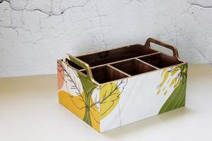 Soporte para cubiertos de MDF con revestimiento esmaltado, forma rectangular para mesa de comedor, decoración del hogar para uso multiusos, decoración festiva Diwali - Product Image 5