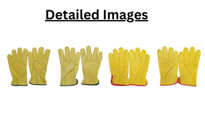 Gants de travail en cuir jaune de style classique Gants de sécurité de construction avec protection des mains et des bras de style classique - Product Image 5