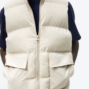 Gilet matelassé sans manches personnalisé unisexe OEM, col montant, chauffant, coupe-vent, léger, en toile, veste d'hiver - Product Image 6