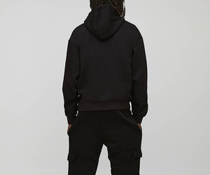 Vêtements pour hommes modestes OEM 2026, sweat-shirts surdimensionnés sans cordon, impression par transfert thermique personnalisée, veste à capuche noire de fitness pour l'extérieur - Product Image 6