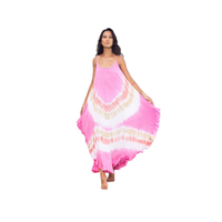 Robe longue décontractée en coton pour femme, idéale pour la plage, les fêtes et les vacances d'été, faite à la main, tie-dye, taille naturelle, fabricant et exportateur indien