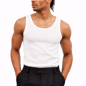 Camiseta sin Mangas para Hombre |   Camiseta Holgada de Algodón de Punto Lavado |   Chaleco Deportivo Transpirable para Gimnasio de Verano |   Fabricación Personalizada al por Mayor - Product Image 1