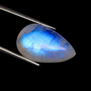 จี้รูปพระจันทร์สีรุ้งธรรมชาติอันน่าทึ่งพร้อมจี้ทรงลูกแพร์ฉูดฉาดสีฟ้าเกรด Gems-A.A.A จี้หินทรงหลวม - Product Image 3