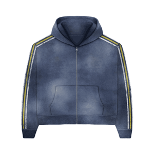 Chándales de lana de poliéster/algodón informales vintage sólidos de invierno para hombre logotipo impreso personalizado de talla grande 480gsm transpirable lavado con ácido - Product Image 2