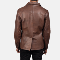 Abrigo Largo de Invierno para Hombre, Diseño Personalizado 2024, Sostenible, Transpirable, de Cuero Genuino con Decoración de Piel de Oveja, Talla Grande, Alta Calidad