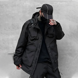Chaqueta Cargo Cyber Ninja, Cortavientos, Ropa Tecnológica, Invierno 2024, Multibolsillos, Funcional, Estilo Cyberpunk, Urbana, Holgada, Abrigada - Product Image 3