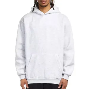 Men's Light Gray Hooded Sweatshirt Regular Fit Solid <b>Colour</b> Casual Fleece Hoodie With Front Pocket Autumn Wear 2027 - Product Image 1