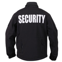 Veste Softshell Noire de Sécurité pour Homme Coupe-Vent avec Fermeture Éclair Coupe Classique Logo Avant Poches Vêtements d'Extérieur