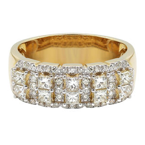 Moda Hip Hop Ice Out VVS Lab Grown 10K 14K 18K oro completo diamante redondo y princesa anillo de lujo joyería personalizada anillo de hombre - Product Image 1