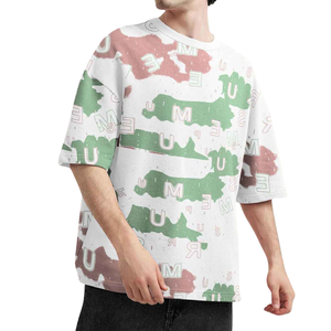 T-shirt blanc surdimensionné pour homme, t-shirt décontracté pour homme, motif rayé vertical, col rond, manches courtes, personnalisation de la marque, 100% coton - Product Image 5