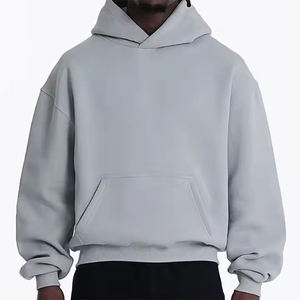 Sudadera con capucha recortada de gran tamaño de 500GSM, Jersey de algodón pesado con ajuste cuadrado personalizado, sudadera en blanco para hombres, suministro a granel al por mayor - Product Image 1