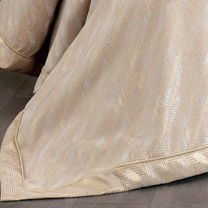 Ensemble de couvre-lit de luxe personnalisé Guzide Julia Gold 4 pièces, 100% chenille, tissé organique, rayé, lavable, anti-acariens - Product Image 5