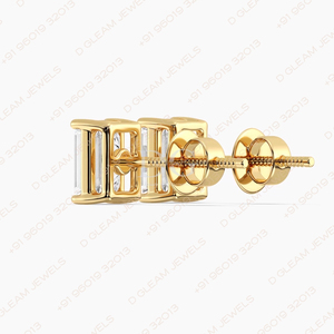 Trendy Four-Prong <b>Emerald</b> Cut Moissanite <b>Stud</b> Earrings Silver Arrow Shape for Engagement Wedding Anniversary Parties Gifts - Product Image 5