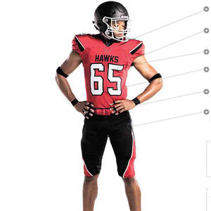 Personnalisable Jeunesse Football Américain Jersey Team Sets Short Sleeve Mesh Uniform avec Sublimation Design American Sports Wear - Product Image 6