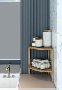2-Tier Triangle Wooden Shelf <b>Unit</b> <b>Corner</b> <b>Storage</b> Shelf for Bathroom & Living Room - Product Image 3