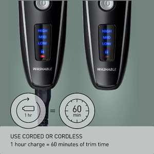Tondeuse à barbe électrique sans fil pour hommes avec peigne de coupe, réglages ajustables, IPX7, longueurs de coupe 0,5-10 mm, sur batterie - Product Image 2