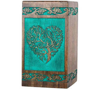European Style Wooden Tree of Life Cremation Urns for Male & Female Ashes <b>Memorial</b> <b>Box</b> Casket for Burial Funeral Human Ashes Urn - Product Image 3