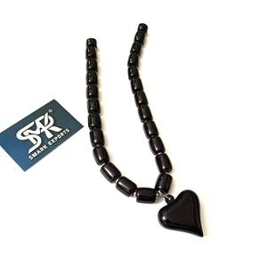 Modern Multicolor Resin Heart <b>Charm</b> Necklace with Glossy Bead Chain Handmade <b>Angel</b> Model Jewelry for Women - Product Image 6