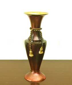 Florero de latón hecho a mano, maceta de color marrón y cobre para flores - Product Image 2