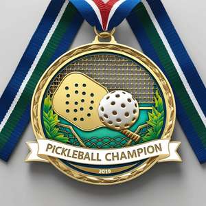 Medallas personalizadas de Pickleball de metal recubierto de epoxi de alto brillo con logotipo Sin costos ocultos Precio al por mayor Medalla deportiva personalizada - Product Image 2
