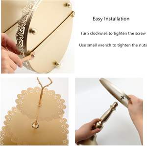 Support à gâteau en métal décoratif, conçu pour les tables de réunion, offrant un support à gâteau attrayant avec une construction artistique et un présentoir surélevé - Product Image 4