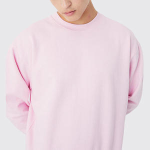 เสื้อสเวตเชิ้ตคอกลมโอเวอร์ไซส์ OEM แบบมีฮู้ด ไหล่ตก ผ้าฝ้าย 100% หนานุ่ม ดีไซน์เรียบง่าย สั่งทำได้ สำหรับผู้ชาย ฤดูหนาว - Product Image 3