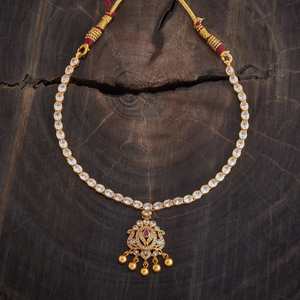Vintage Crystal Rhinestone-Encrusted Tibetan Silver Chain <b>Necklace</b> Claw Setting-Beaded Number Shape for Women's - Product Image 2
