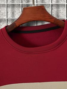 Sudadera de invierno de lana de algodón hecha a medida de la mejor calidad, sudaderas de bloque de Color en blanco para hombre a la moda - Product Image 3