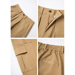 Pantalon cargo respectueux de la peau pour hommes Tissu en coton multi-poches Couleur unie Look classique Pantalon d'extérieur pour hommes - Product Image 3