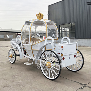 Cerrado eléctrico Cenicienta calabaza princesa boda carruaje de caballos Royal Horse Trailer para la venta - Product Image 3