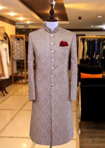 NEW--LATEST & TRENDY ZARDOZI--EMBROIDERY on ELEGANT SHERWANI & ALSO MATCHING SHOE WITH DRESS for PARTY-WEAR/WEDDING @ 2023 - Product Image 2