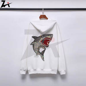 Sudadera de lujo con diamantes de imitación para hombre, ropa de calle informal cálida, Sudadera con capucha, Top de manga larga holgado para otoño e invierno, moda masculina elegante - Product Image 4