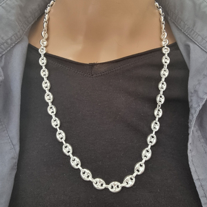 Bijoux marin en argent Sterling 925 pour hommes, collier en grains de café, vente en gros, bijoux tendance Offre Spéciale pour femmes, chaîne à maillons unisexe - Product Image 5