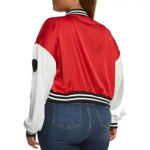 เสื้อแจ็คเก็ตตัวแทนของผู้หญิงที่ทันสมัยที่กําหนดเองหลวมลําลองพิมพ์เสื้อแจ็คเก็ตเครื่องบินทิ้งระเบิดชุดเบสบอลสีสันสดใส - Product Image 5