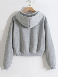 Blank/Plain Unisex <b>Hoodies</b> <b>zip</b> <b>up</b> <b>Hoodies</b> for Ladies With Customization - Product Image 2