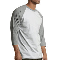 Camiseta 100% algodón gris manga larga mano en blanco suelta ajuste manga larga Camiseta algodón hombres camiseta para hombres